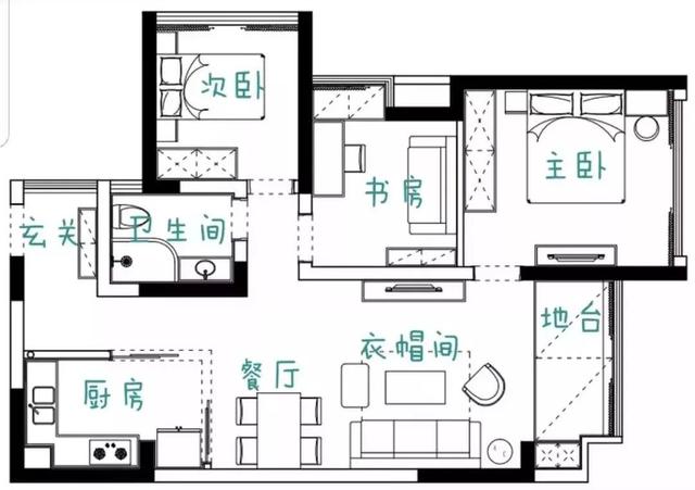 87㎡宜家风格装修效果图简单温馨舒适