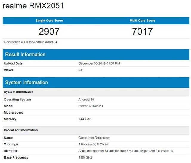 realme X50 5G跑分曝光 驍龍765G+8GB記憶體 科技 第1張