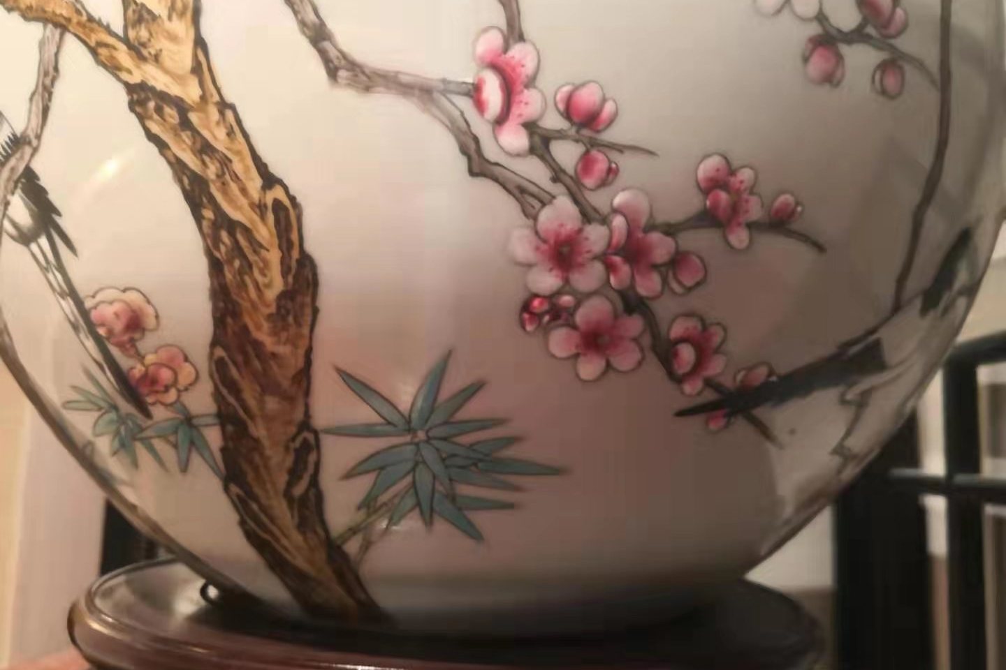 乾隆粉彩喜上眉梢大天球瓶_搜狐网