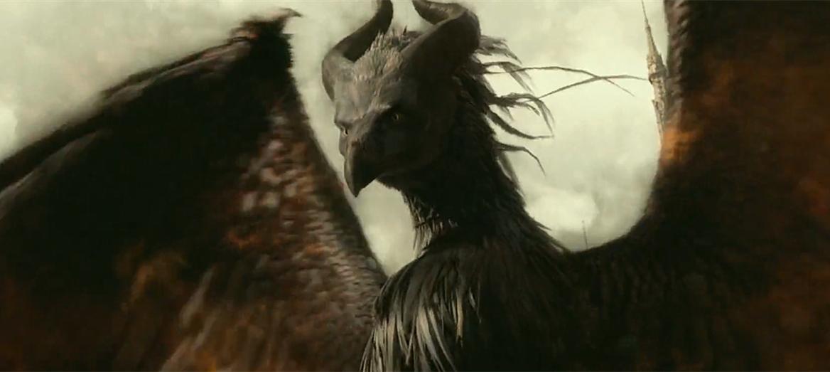 原创好莱坞电影中三个凤凰神兽,奇幻生物,远古翼龙和花木兰守护神