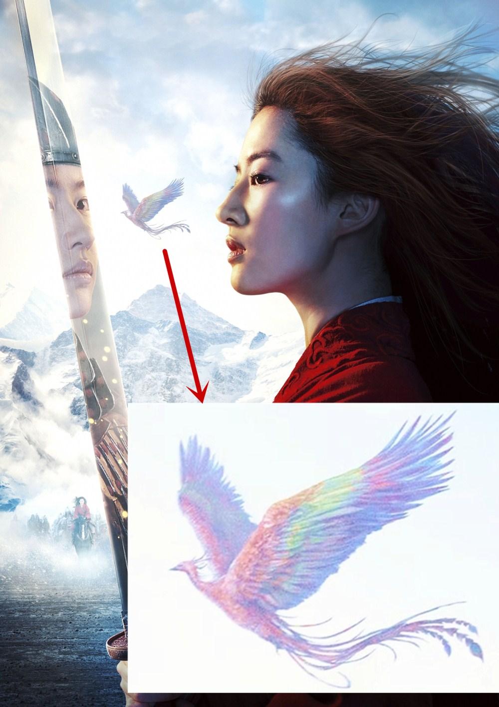 原创好莱坞电影中三个凤凰神兽,奇幻生物,远古翼龙和花木兰守护神