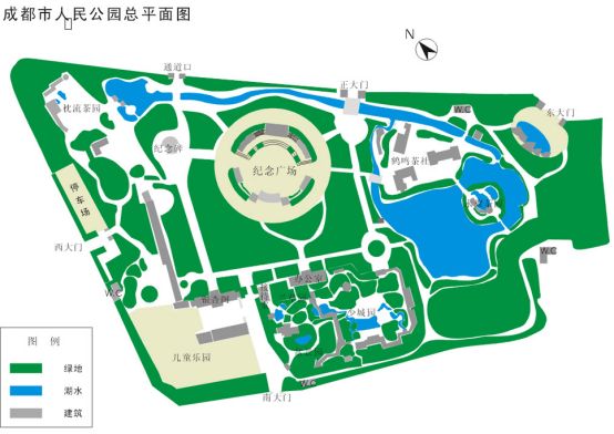 游览贴士:人民公园面积大,岔路多,随时观察园内导览图可以确认自己的