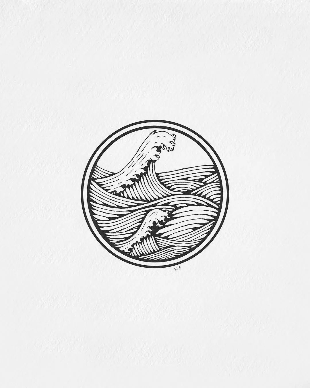 圆形浪花小手稿