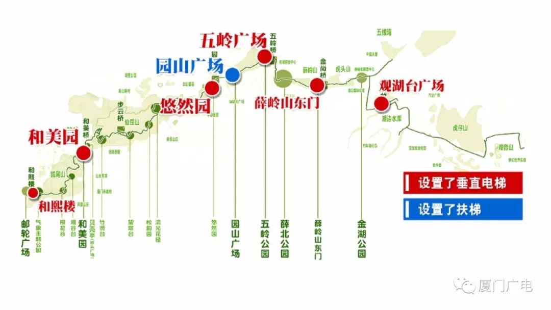 厦门山海步道地图手绘图片