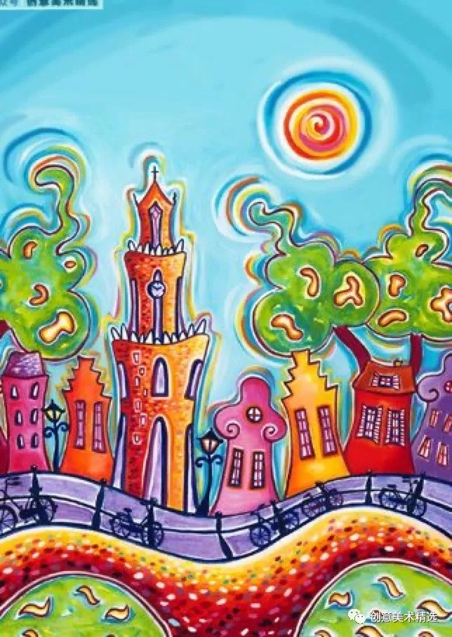 儿童色彩创意作品中常常不以客观再现为唯一评判标准,孩子们在创作的