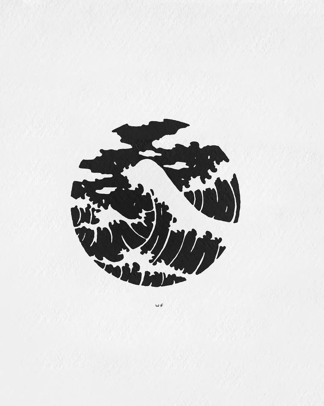 圆形浪花小手稿