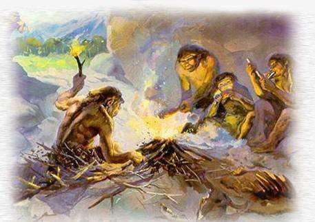 元谋人等等远古人类,他们追逐野兽,制造石器,住在山洞中,并且能够用火