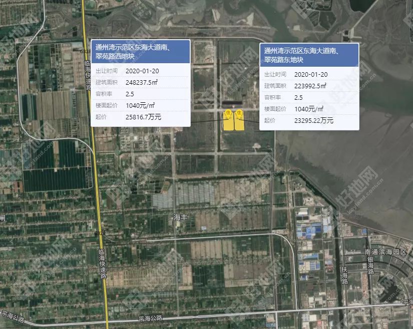 地块位置图(来源:好地大数据)tr19008号地块位于通州湾示范区东海大道