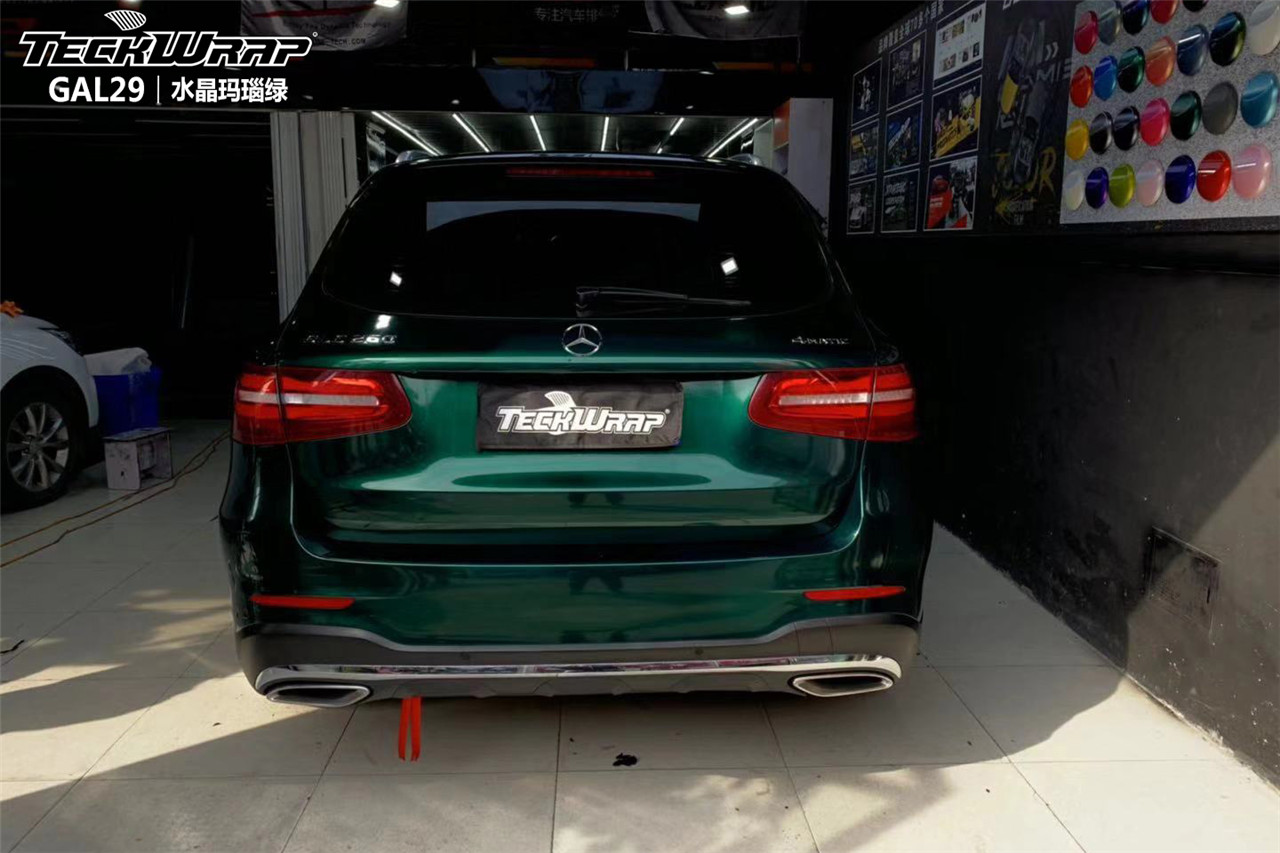 teckwrap秃鹰汽车车身改色贴膜进口gal29水晶玛瑙绿奔驰