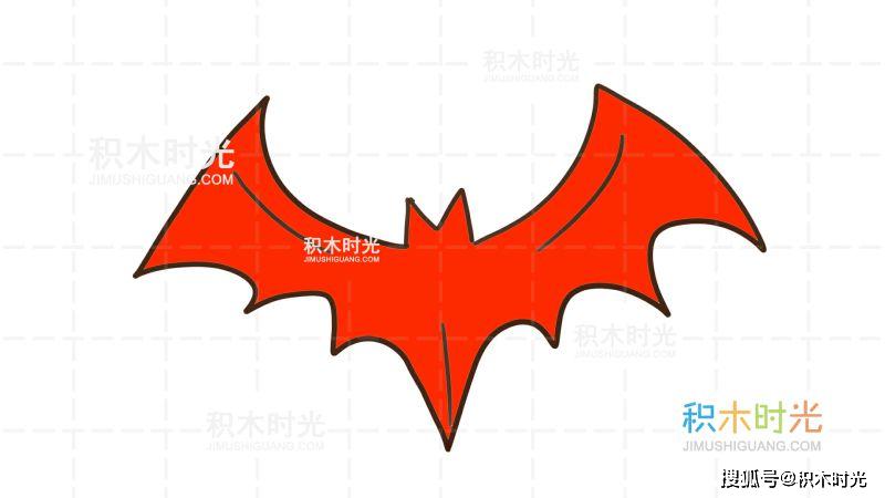 原创蝙蝠简笔画教程积木时光简笔画