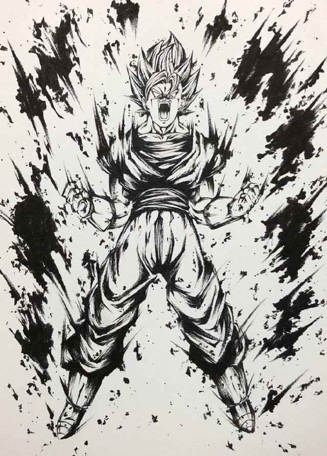 水墨风格《龙珠》人物插画,大家最喜欢哪张?