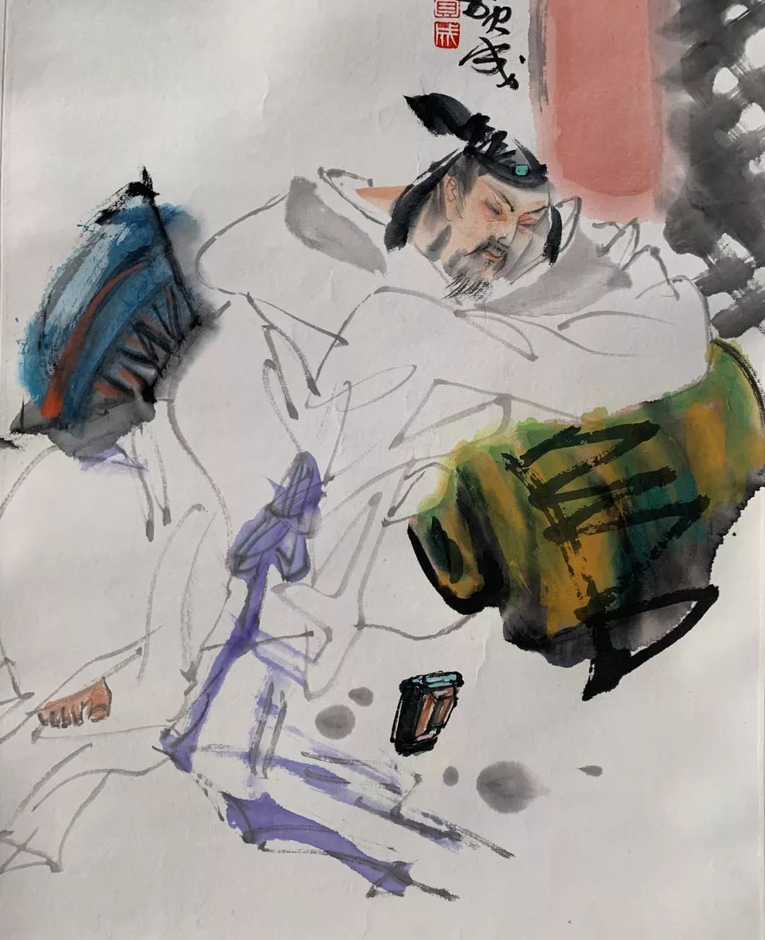 葛庆友 人物有合影rmb:1,00097×60cm约5.2平尺设色纸本软片2018年作3