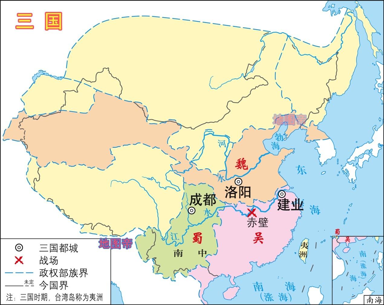 三国势力分布图 来自搜狐网