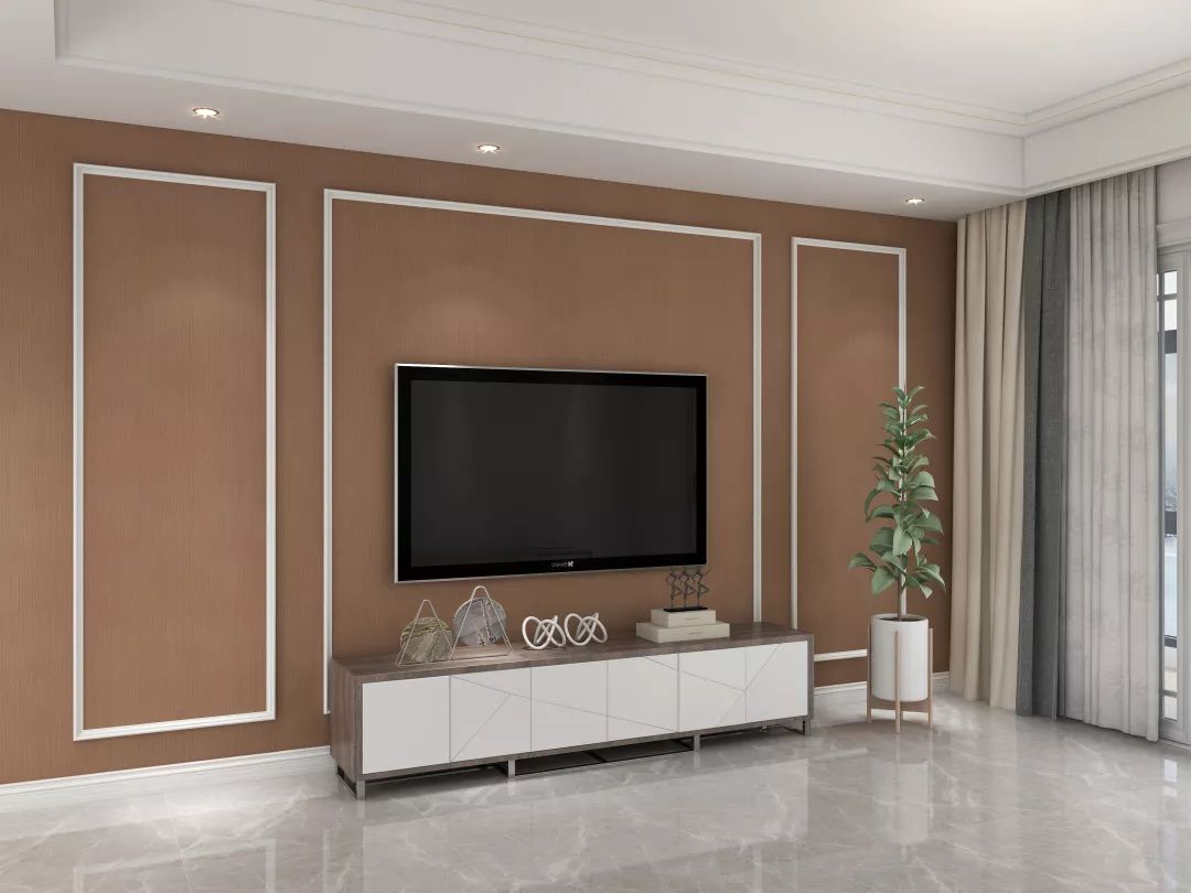 素色演绎电视背景墙极简极美