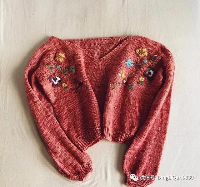 刺绣教程毛衣绣上花花草草效果就是与众不同