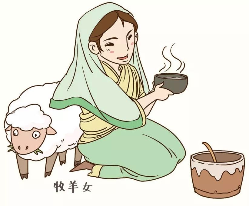 十二月初八这天因饥饿劳累栽倒路旁,被一牧羊女发现,用五谷杂粮加牛乳