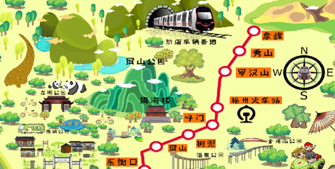 福州地铁手绘地图来了!
