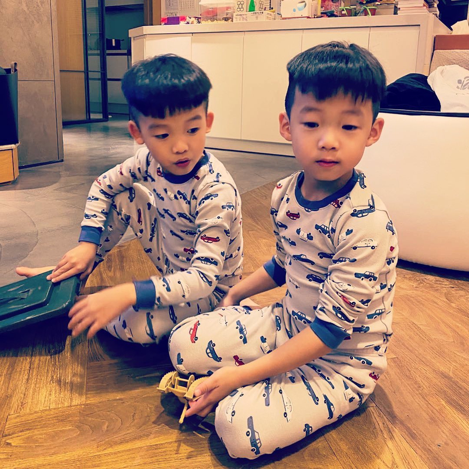 范玮琪晒与儿子合照 飞飞翔翔呆萌可爱极像陈建州