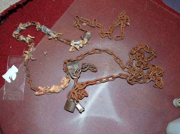 卡斯特罗囚禁贝瑞时用的锁链贝瑞说:"你知道,这是他的孩子.