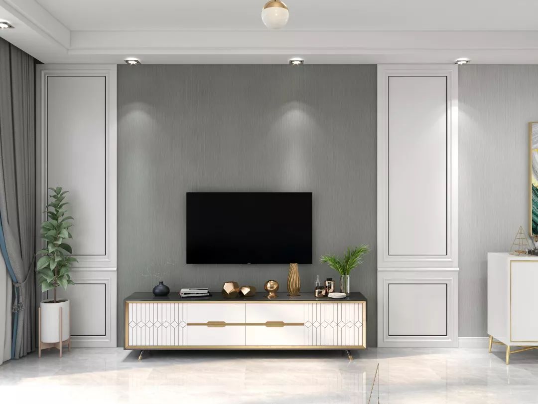 素色演绎电视背景墙极简极美