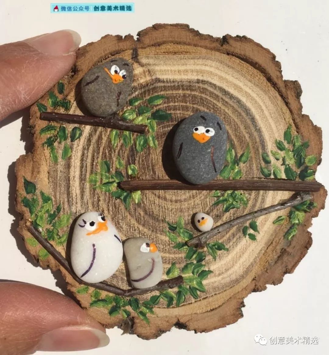 素材分享——36张石头立体创意美术作品