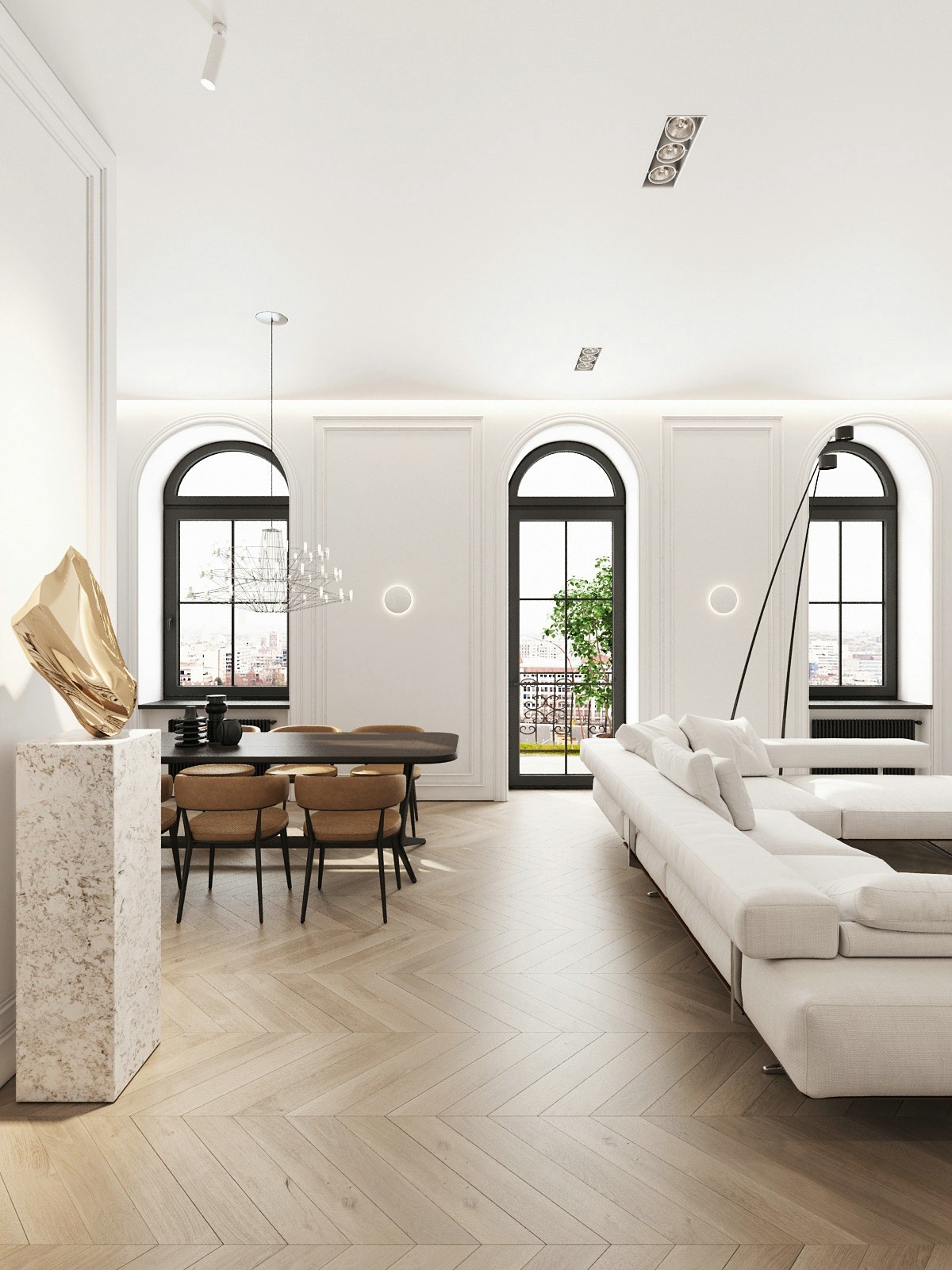 具有浪漫极简主义的白色精致家居设计