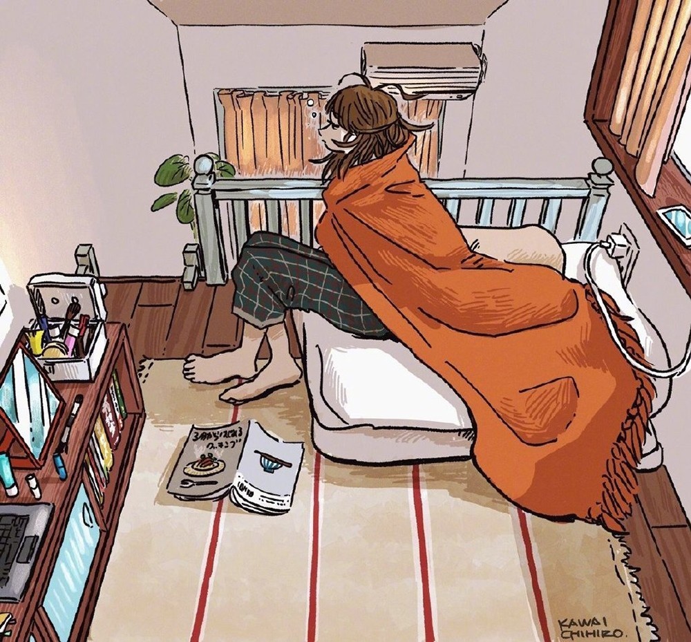 治愈系生活插画日本插画师笔下的日常生活场景有点小美好