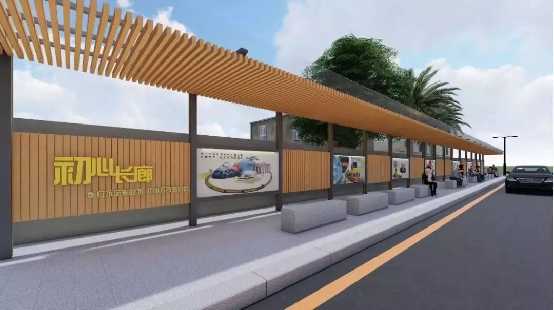 次"寻梦"的起点初心长廊坐落在富士康城市公园路入口处的经过富士康北