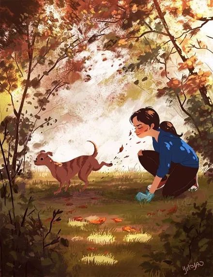 一人一狗是怎样的幸福让插画师来告诉你