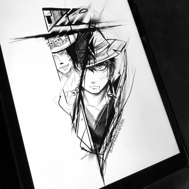 动漫风纹身手稿原来纹身师才是大佬画的气场十足