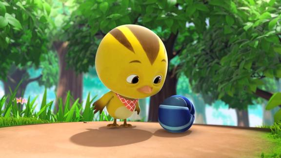 萌鸡小队麦奇见到一颗神奇的豆子他还会变身变成毛毛虫