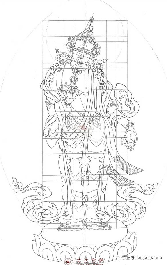《佛说造像量度经》规定绘制百尊佛菩萨高清唐卡线稿图集!