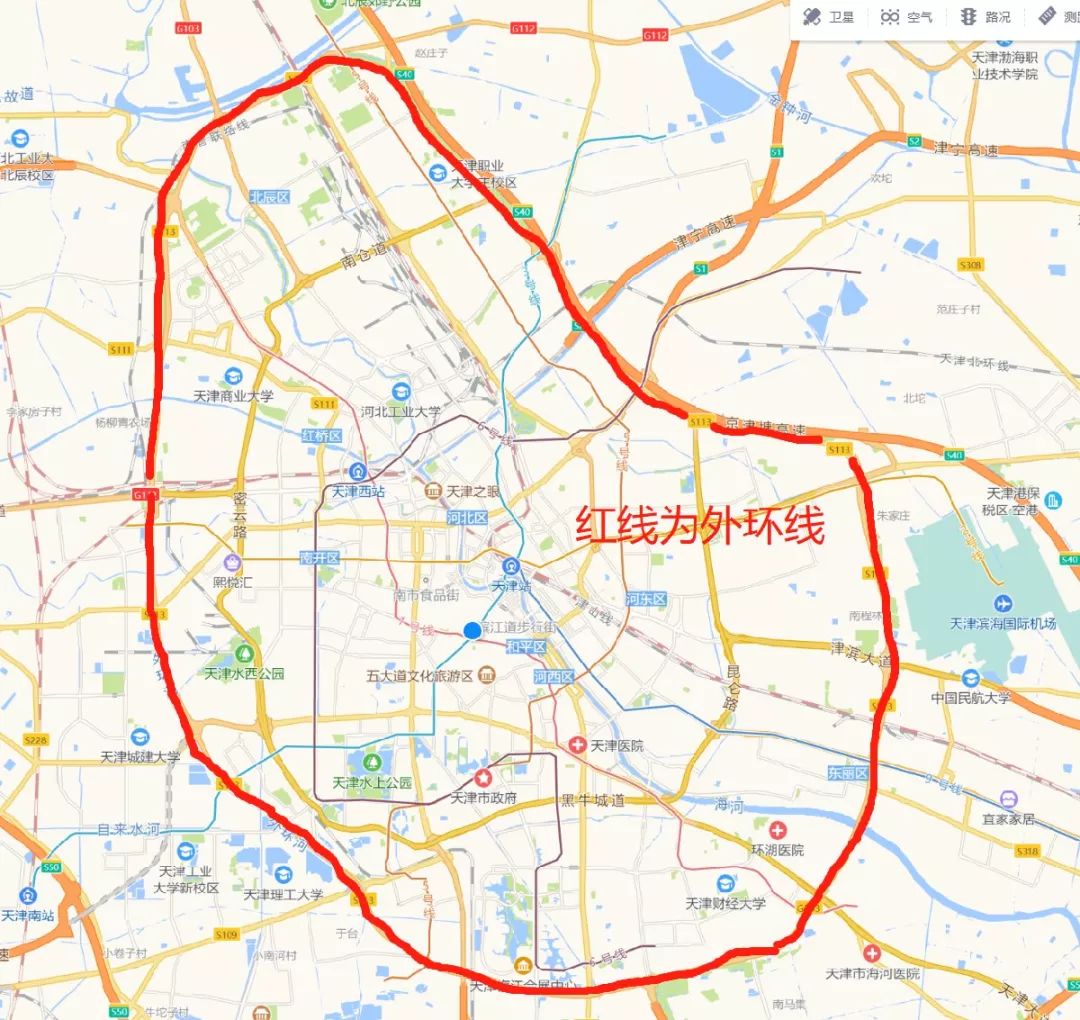 天津外环线路图图片