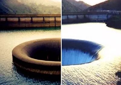水库上的突现巨大坑洞,难道是._溢洪道