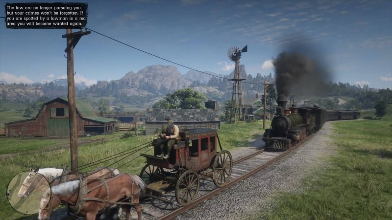 (象征着西部拓荒时代的除了大篷车,还有喷着黑烟的蒸汽火车)