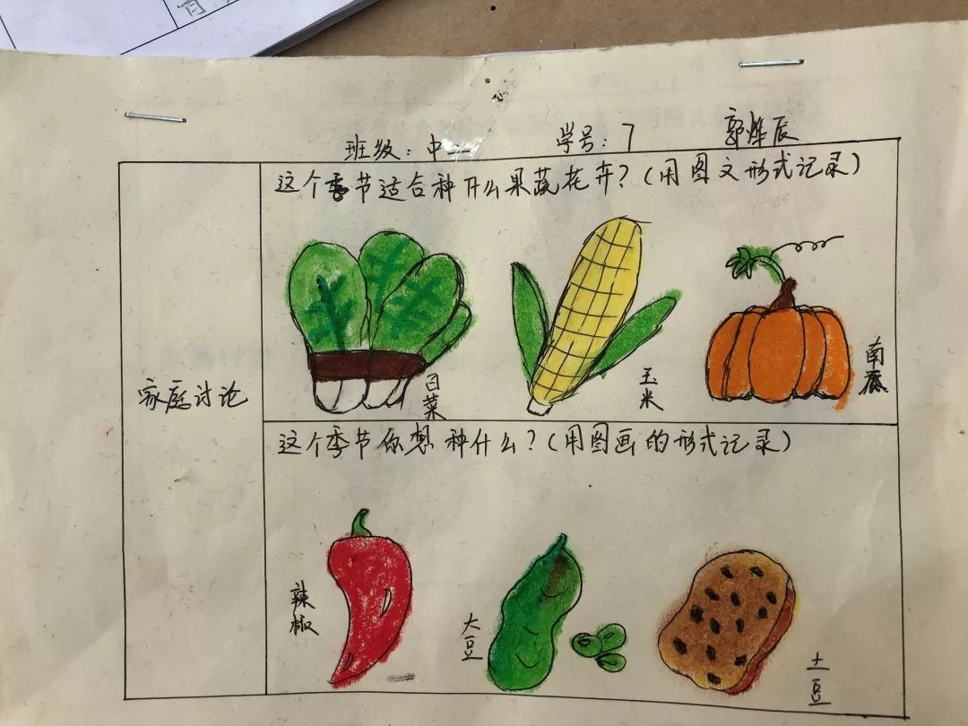 秋天可以种些什么呢?请你们带着调查表,回家问问有经验的爷爷奶奶.