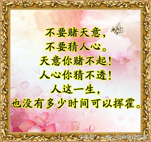 不要赌天意,不要猜人心_人生