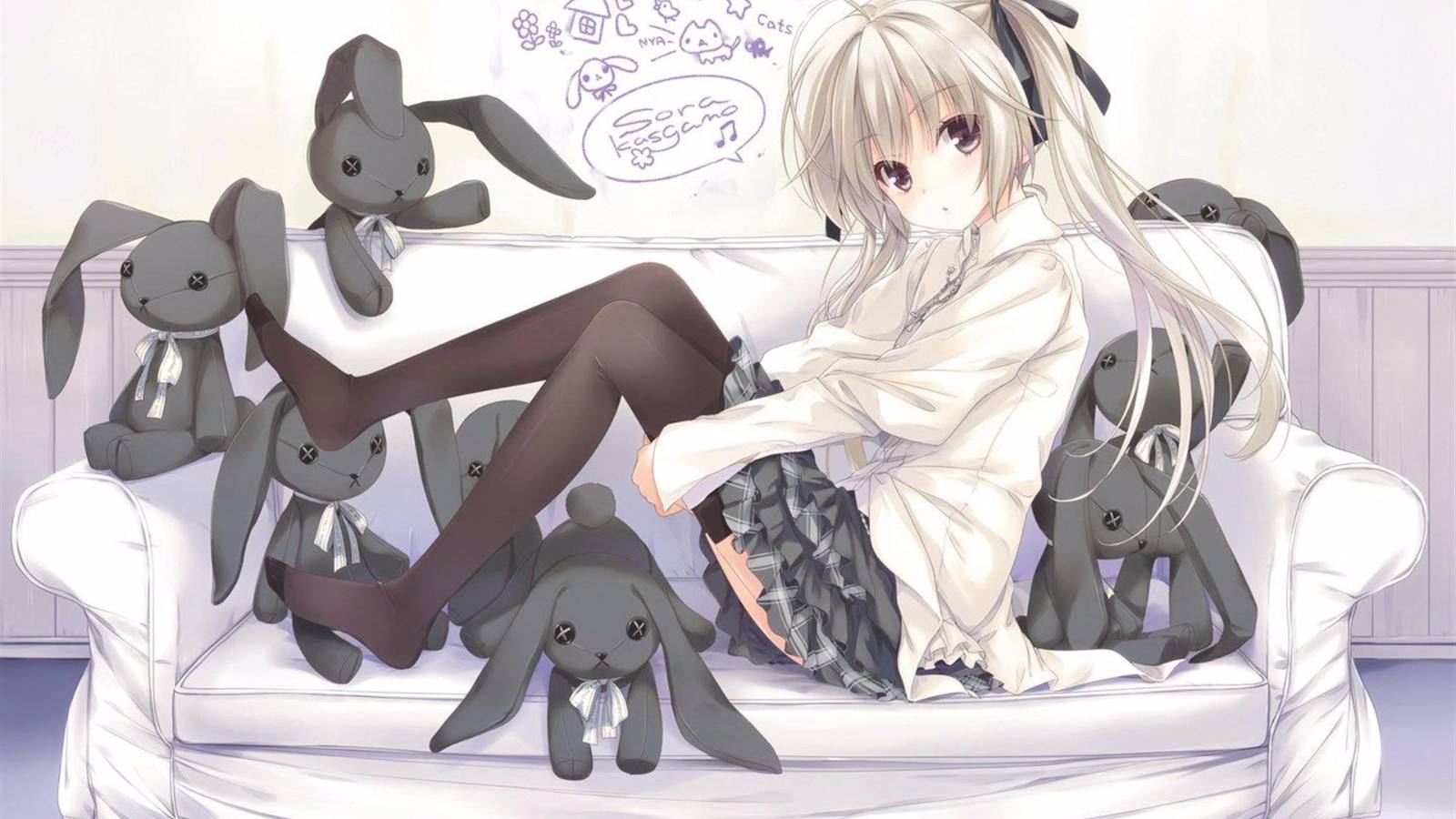 原创二次元宅男最爱白毛萝莉穹妹长发及腰宅男节制点