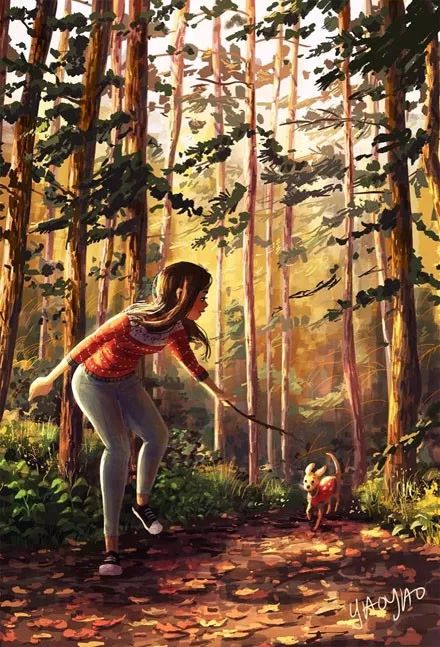 一人一狗是怎样的幸福让插画师来告诉你