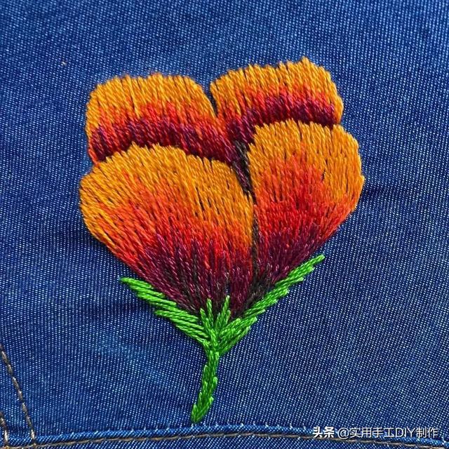 刺绣教程美丽的渐变色绣花针法你一定会喜欢
