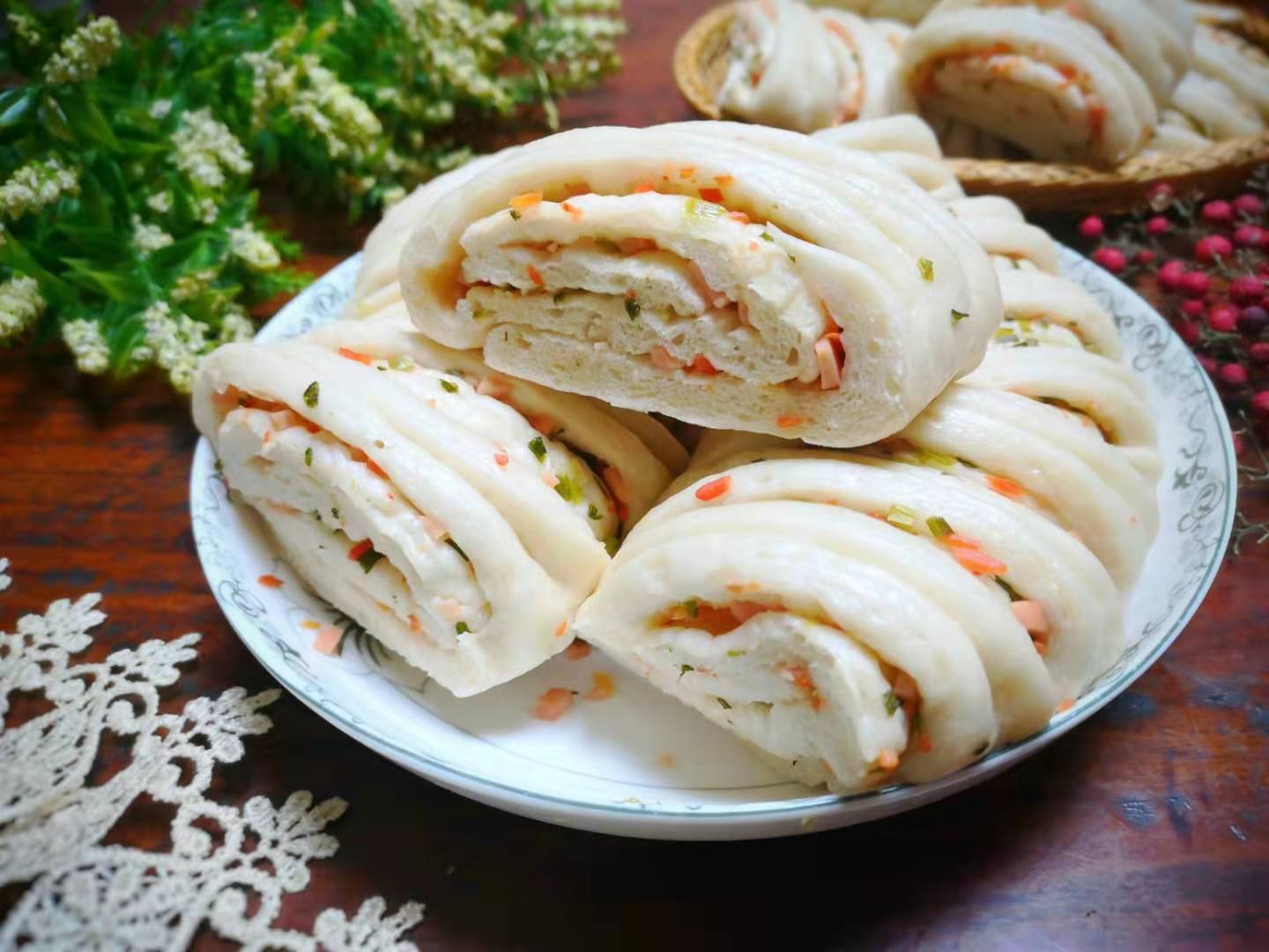 原创面食新做法,一锅蒸一个,蓬松柔软,层次感丰富,比花卷好吃多了