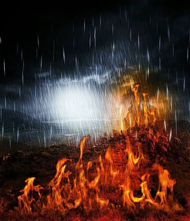 能听到雨水浇在焦土上那滋滋的声响,仿佛能看到一簇簇火苗被浇灭后,腾