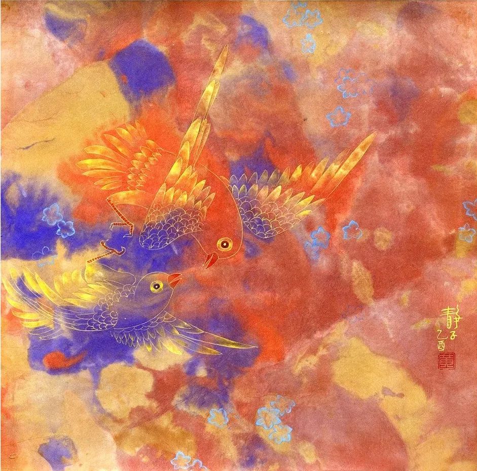 梦幻的色彩浓郁的东方神韵黄静花鸟画