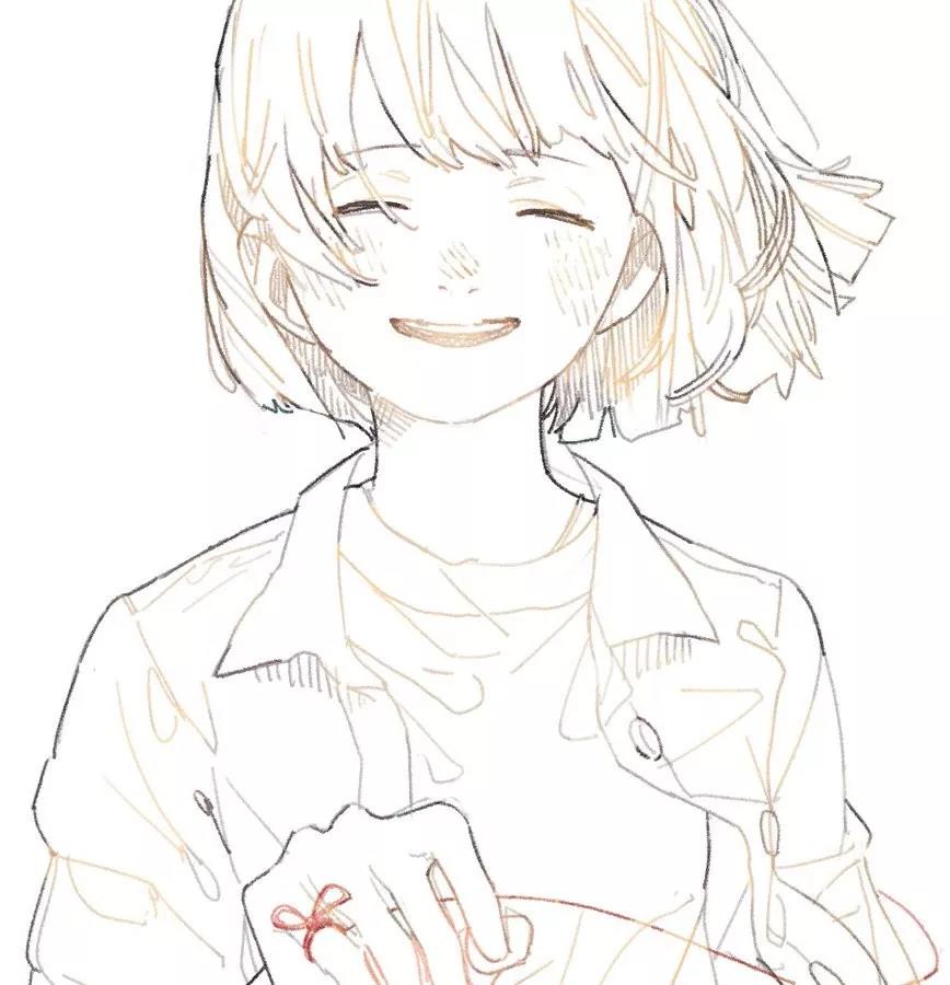 日本插画师 あすぱら 一组少女插画线稿