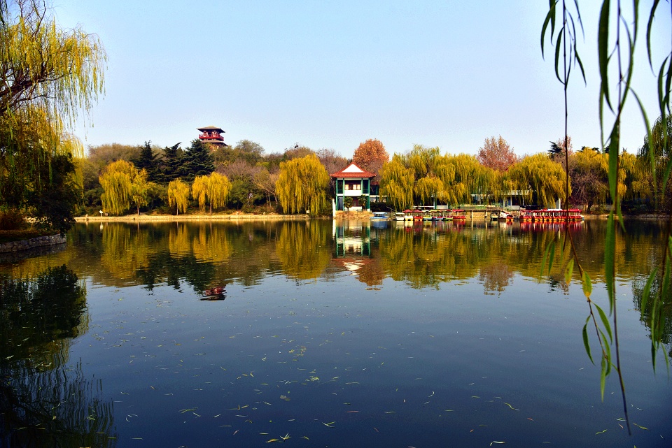 原创河南安阳洹水公园 当地最大的城市公园 紧邻世界文化遗产殷墟