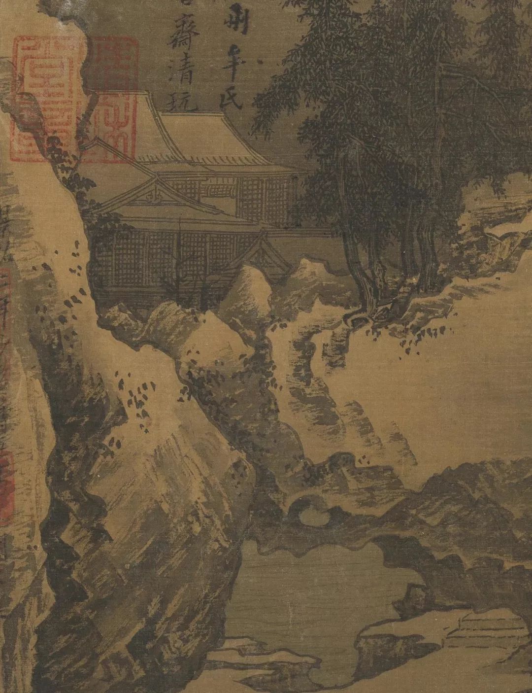 宋人雪景刘松年溪山雪意图卷