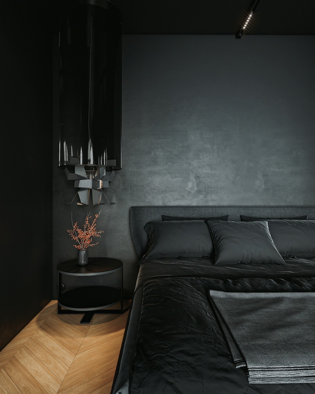 卧室的床是意大利领先家具品牌b&b italia 的 alys 床,这款皮革包皮的