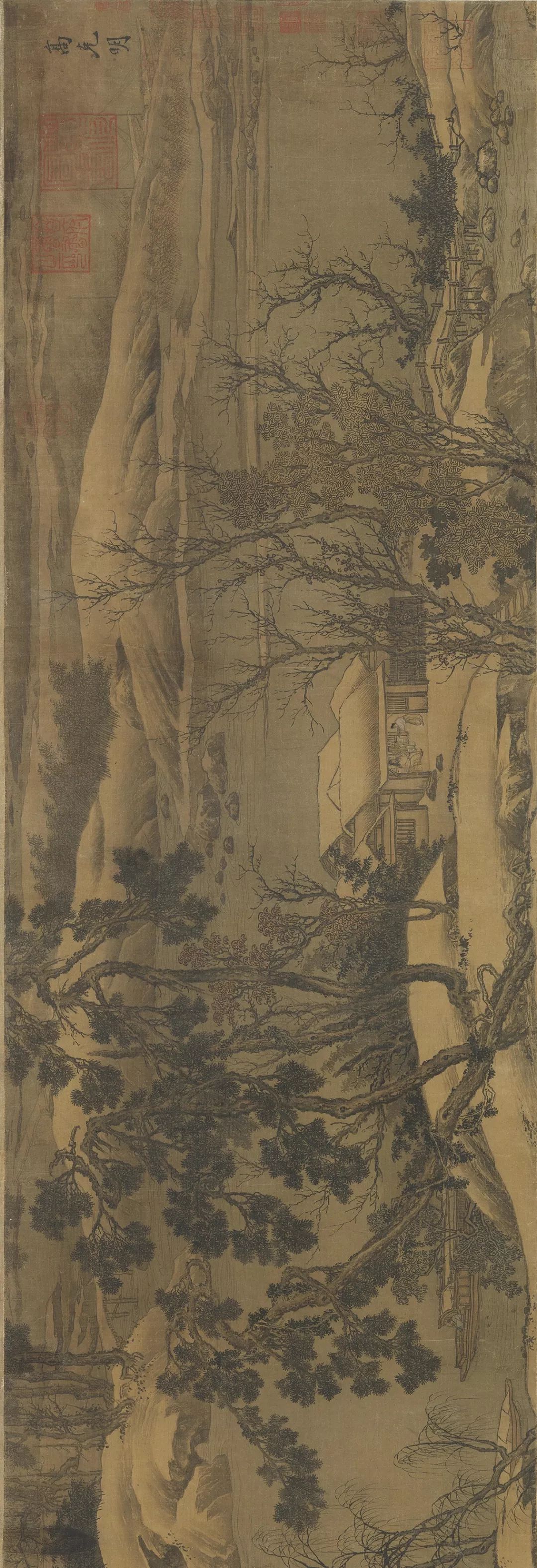 宋人雪景刘松年溪山雪意图卷