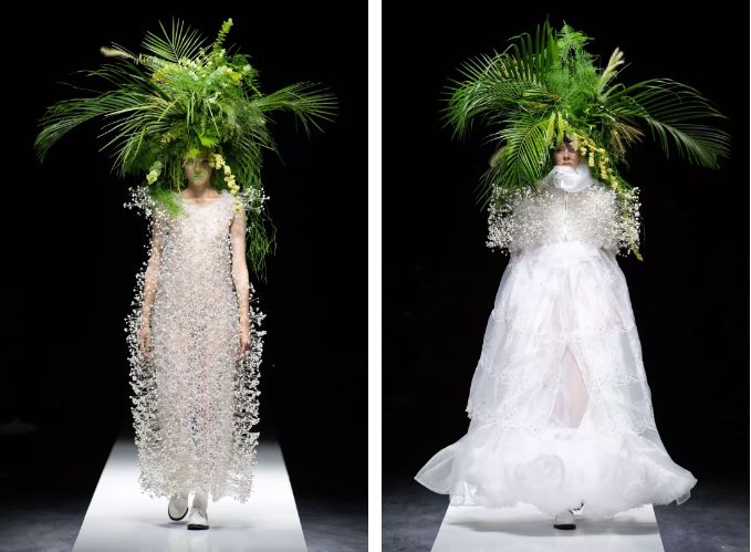 川久保玲的爱徒让模特穿上"搓澡沐浴球"走秀.