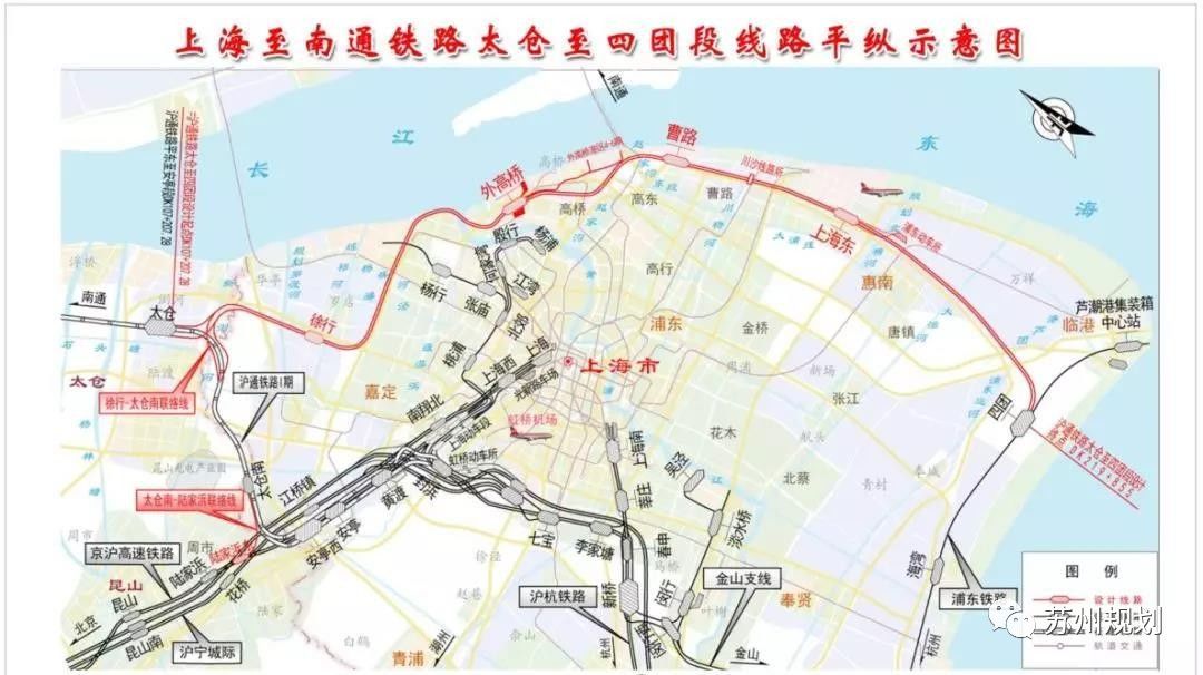 省太倉市,上海市嘉定區,寶山區,浦東新區和奉賢區,南至浦東鐵路四團站